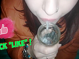 Loves To Swallow Cum After A Blowjob From A Big Dick!